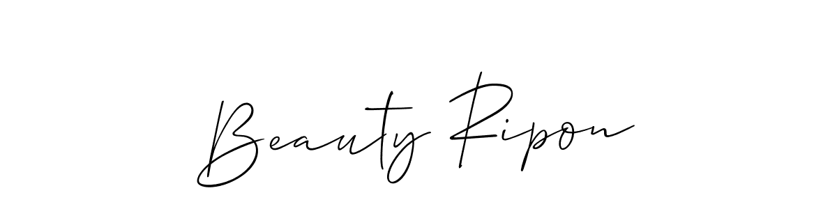 Allison_Script is a professional signature style that is perfect for those who want to add a touch of class to their signature. It is also a great choice for those who want to make their signature more unique. Get Beauty Ripon name to fancy signature for free. Beauty Ripon signature style 2 images and pictures png