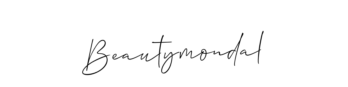 The best way (Allison_Script) to make a short signature is to pick only two or three words in your name. The name Beautymondal include a total of six letters. For converting this name. Beautymondal signature style 2 images and pictures png