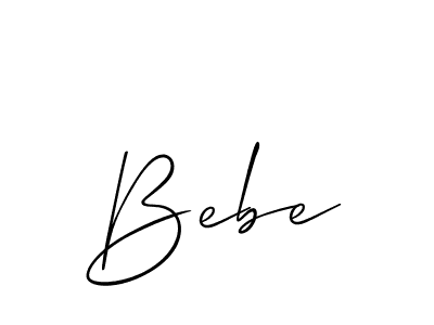 Create a beautiful signature design for name Bebe. With this signature (Allison_Script) fonts, you can make a handwritten signature for free. Bebe signature style 2 images and pictures png