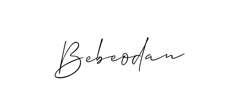 How to make Bebeodan signature? Allison_Script is a professional autograph style. Create handwritten signature for Bebeodan name. Bebeodan signature style 2 images and pictures png