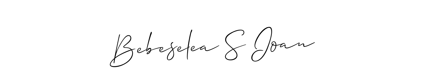 You should practise on your own different ways (Allison_Script) to write your name (Bebeselea S Ioan) in signature. don't let someone else do it for you. Bebeselea S Ioan signature style 2 images and pictures png