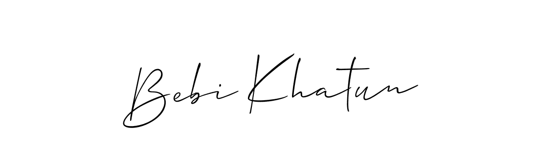 Make a beautiful signature design for name Bebi Khatun. With this signature (Allison_Script) style, you can create a handwritten signature for free. Bebi Khatun signature style 2 images and pictures png