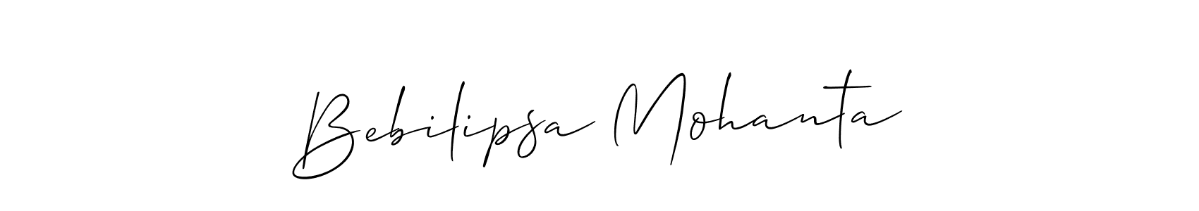 Make a beautiful signature design for name Bebilipsa Mohanta. With this signature (Allison_Script) style, you can create a handwritten signature for free. Bebilipsa Mohanta signature style 2 images and pictures png
