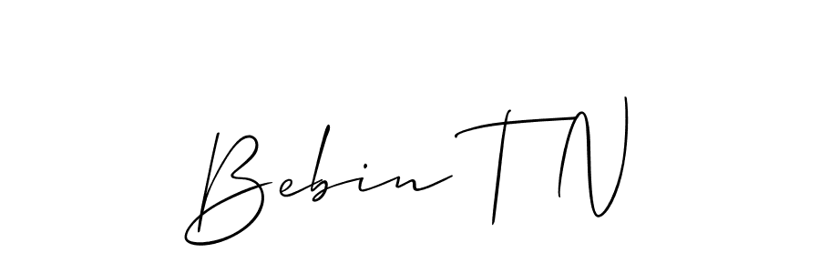 You can use this online signature creator to create a handwritten signature for the name Bebin T N. This is the best online autograph maker. Bebin T N signature style 2 images and pictures png