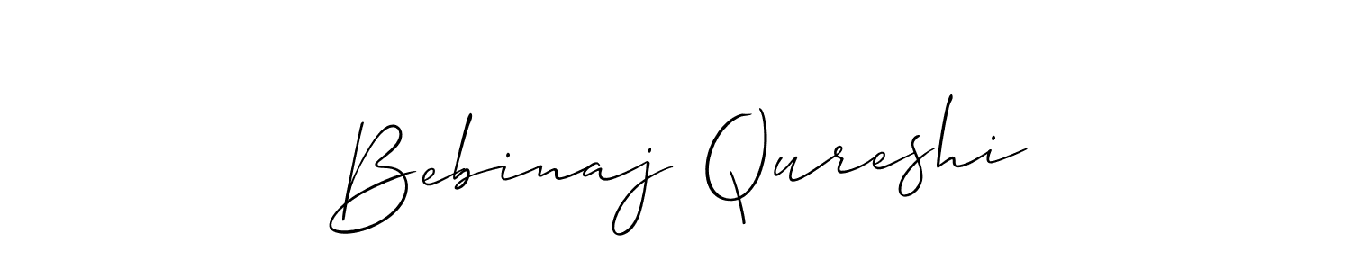 It looks lik you need a new signature style for name Bebinaj Qureshi. Design unique handwritten (Allison_Script) signature with our free signature maker in just a few clicks. Bebinaj Qureshi signature style 2 images and pictures png