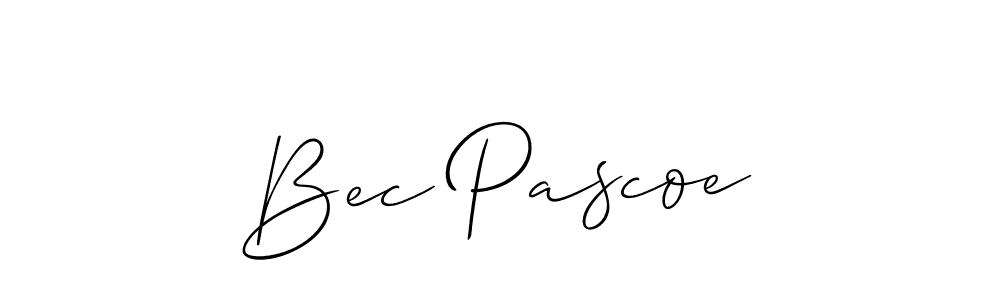 Use a signature maker to create a handwritten signature online. With this signature software, you can design (Allison_Script) your own signature for name Bec Pascoe. Bec Pascoe signature style 2 images and pictures png