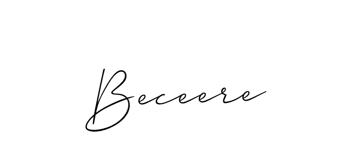 Design your own signature with our free online signature maker. With this signature software, you can create a handwritten (Allison_Script) signature for name Beceere. Beceere signature style 2 images and pictures png