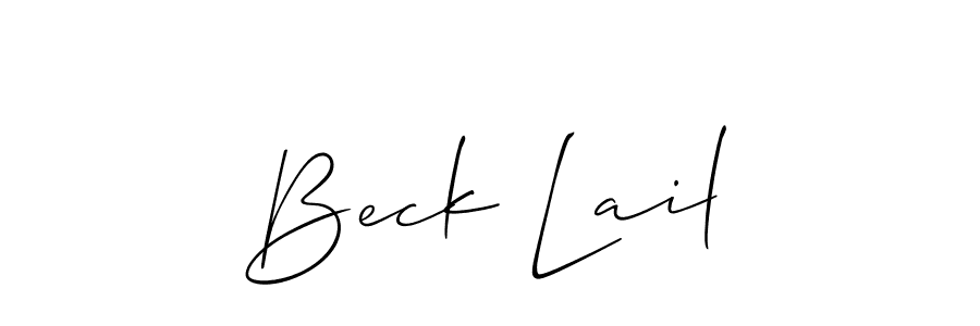 How to make Beck Lail name signature. Use Allison_Script style for creating short signs online. This is the latest handwritten sign. Beck Lail signature style 2 images and pictures png