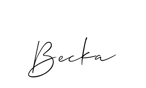 Make a short Becka signature style. Manage your documents anywhere anytime using Allison_Script. Create and add eSignatures, submit forms, share and send files easily. Becka signature style 2 images and pictures png