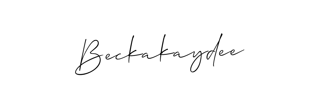 It looks lik you need a new signature style for name Beckakaydee. Design unique handwritten (Allison_Script) signature with our free signature maker in just a few clicks. Beckakaydee signature style 2 images and pictures png