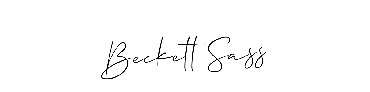 Create a beautiful signature design for name Beckett Sass. With this signature (Allison_Script) fonts, you can make a handwritten signature for free. Beckett Sass signature style 2 images and pictures png