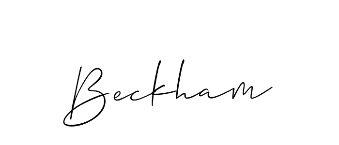 Make a short Beckham signature style. Manage your documents anywhere anytime using Allison_Script. Create and add eSignatures, submit forms, share and send files easily. Beckham signature style 2 images and pictures png