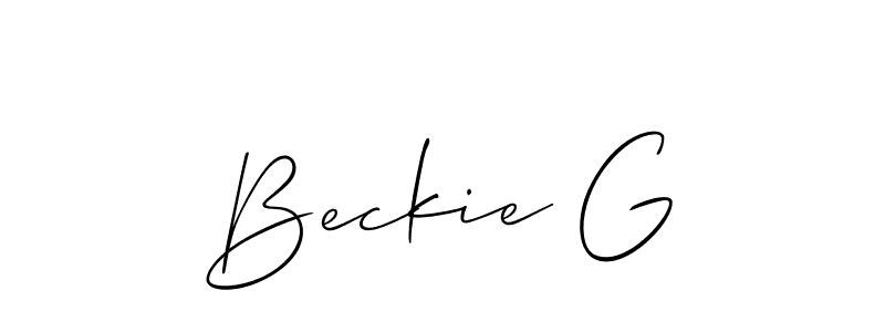 Here are the top 10 professional signature styles for the name Beckie G. These are the best autograph styles you can use for your name. Beckie G signature style 2 images and pictures png