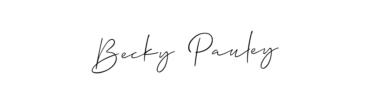 Make a beautiful signature design for name Becky  Pauley. With this signature (Allison_Script) style, you can create a handwritten signature for free. Becky  Pauley signature style 2 images and pictures png