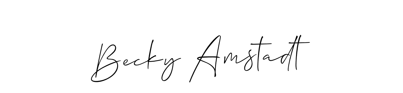 It looks lik you need a new signature style for name Becky Amstadt. Design unique handwritten (Allison_Script) signature with our free signature maker in just a few clicks. Becky Amstadt signature style 2 images and pictures png