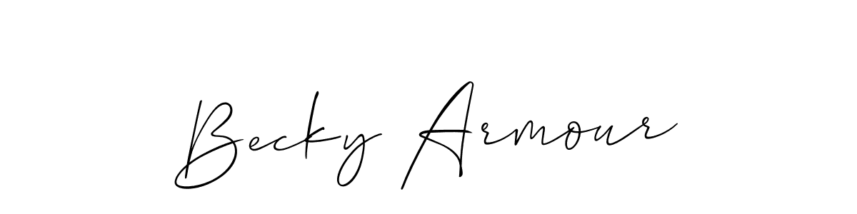 How to make Becky Armour name signature. Use Allison_Script style for creating short signs online. This is the latest handwritten sign. Becky Armour signature style 2 images and pictures png