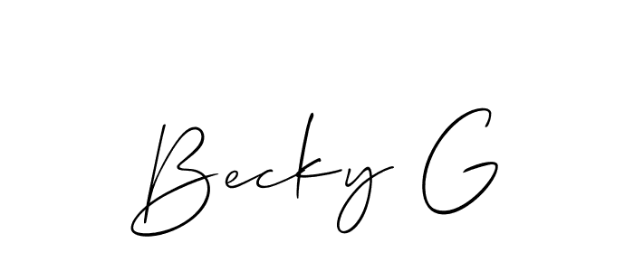 How to make Becky G signature? Allison_Script is a professional autograph style. Create handwritten signature for Becky G name. Becky G signature style 2 images and pictures png