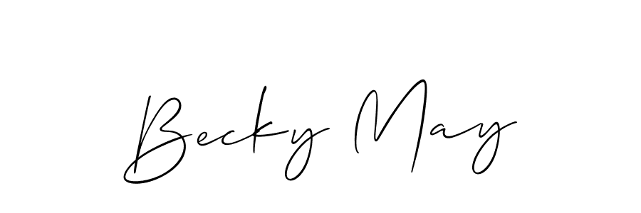 You should practise on your own different ways (Allison_Script) to write your name (Becky May) in signature. don't let someone else do it for you. Becky May signature style 2 images and pictures png