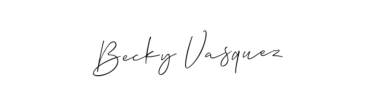 Use a signature maker to create a handwritten signature online. With this signature software, you can design (Allison_Script) your own signature for name Becky Vasquez. Becky Vasquez signature style 2 images and pictures png