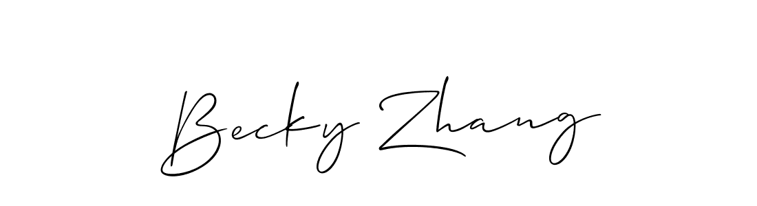Make a beautiful signature design for name Becky Zhang. With this signature (Allison_Script) style, you can create a handwritten signature for free. Becky Zhang signature style 2 images and pictures png