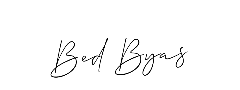 Use a signature maker to create a handwritten signature online. With this signature software, you can design (Allison_Script) your own signature for name Bed Byas. Bed Byas signature style 2 images and pictures png