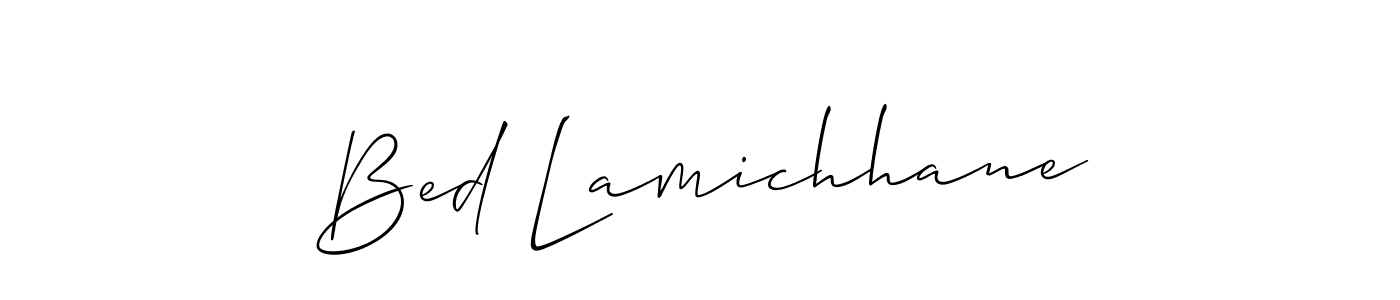 Bed Lamichhane stylish signature style. Best Handwritten Sign (Allison_Script) for my name. Handwritten Signature Collection Ideas for my name Bed Lamichhane. Bed Lamichhane signature style 2 images and pictures png
