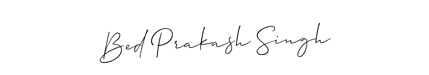 Use a signature maker to create a handwritten signature online. With this signature software, you can design (Allison_Script) your own signature for name Bed Prakash Singh. Bed Prakash Singh signature style 2 images and pictures png