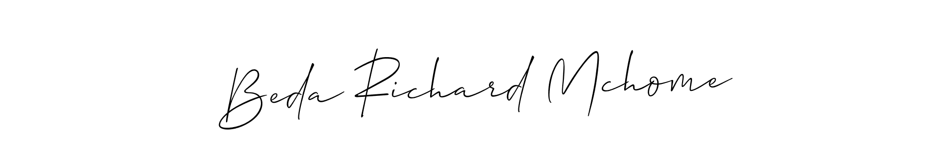 It looks lik you need a new signature style for name Beda Richard Mchome. Design unique handwritten (Allison_Script) signature with our free signature maker in just a few clicks. Beda Richard Mchome signature style 2 images and pictures png