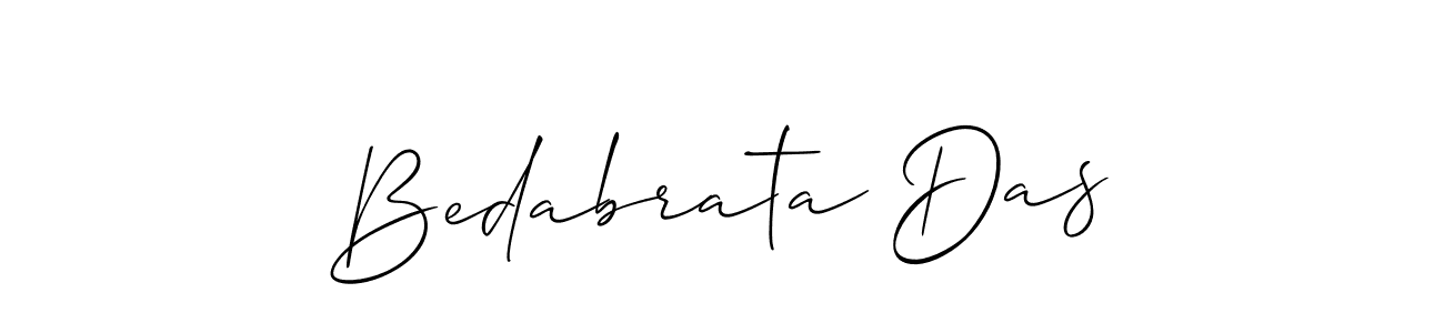 Use a signature maker to create a handwritten signature online. With this signature software, you can design (Allison_Script) your own signature for name Bedabrata Das. Bedabrata Das signature style 2 images and pictures png