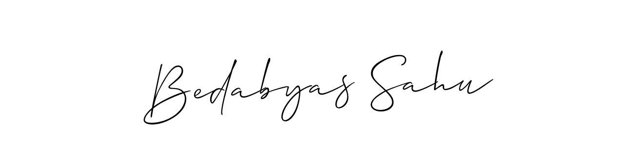 Also we have Bedabyas Sahu name is the best signature style. Create professional handwritten signature collection using Allison_Script autograph style. Bedabyas Sahu signature style 2 images and pictures png