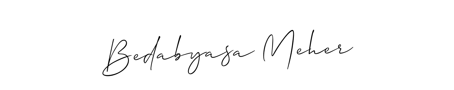 Design your own signature with our free online signature maker. With this signature software, you can create a handwritten (Allison_Script) signature for name Bedabyasa Meher. Bedabyasa Meher signature style 2 images and pictures png