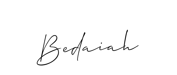 Make a short Bedaiah signature style. Manage your documents anywhere anytime using Allison_Script. Create and add eSignatures, submit forms, share and send files easily. Bedaiah signature style 2 images and pictures png