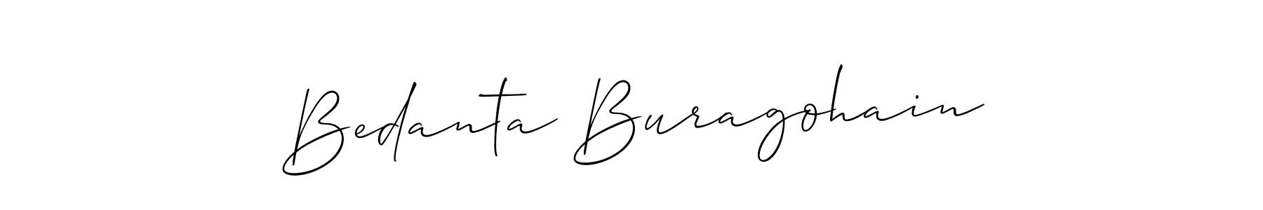 Use a signature maker to create a handwritten signature online. With this signature software, you can design (Allison_Script) your own signature for name Bedanta Buragohain. Bedanta Buragohain signature style 2 images and pictures png