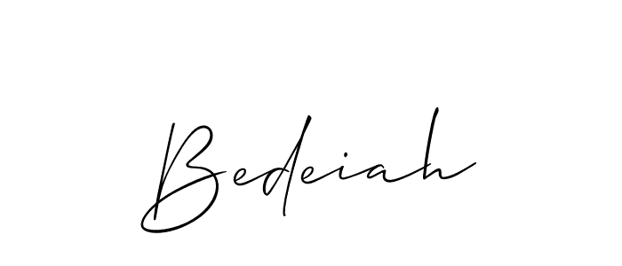 It looks lik you need a new signature style for name Bedeiah. Design unique handwritten (Allison_Script) signature with our free signature maker in just a few clicks. Bedeiah signature style 2 images and pictures png