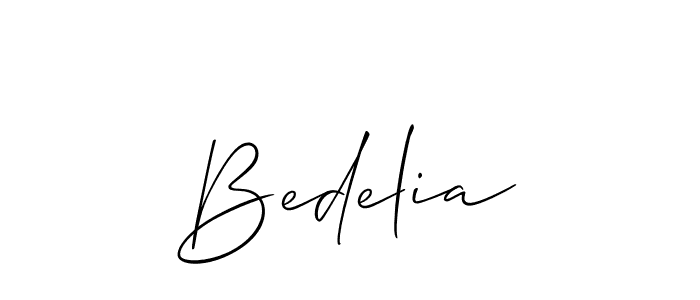 Create a beautiful signature design for name Bedelia. With this signature (Allison_Script) fonts, you can make a handwritten signature for free. Bedelia signature style 2 images and pictures png
