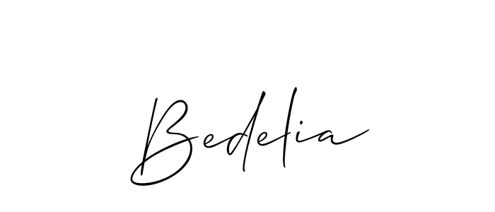 Create a beautiful signature design for name Bedelia. With this signature (Allison_Script) fonts, you can make a handwritten signature for free. Bedelia signature style 2 images and pictures png