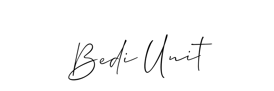 Create a beautiful signature design for name Bedi Unit. With this signature (Allison_Script) fonts, you can make a handwritten signature for free. Bedi Unit signature style 2 images and pictures png