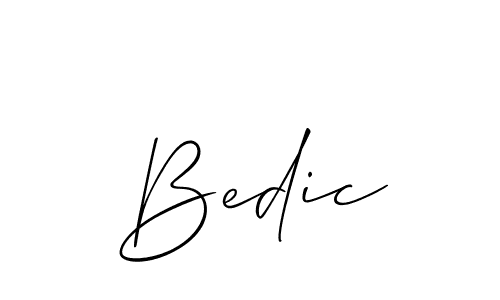 It looks lik you need a new signature style for name Bedic. Design unique handwritten (Allison_Script) signature with our free signature maker in just a few clicks. Bedic signature style 2 images and pictures png