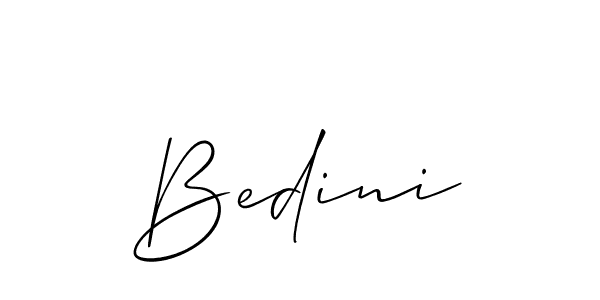 Use a signature maker to create a handwritten signature online. With this signature software, you can design (Allison_Script) your own signature for name Bedini. Bedini signature style 2 images and pictures png