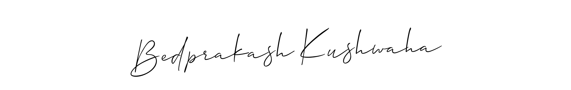 if you are searching for the best signature style for your name Bedprakash Kushwaha. so please give up your signature search. here we have designed multiple signature styles  using Allison_Script. Bedprakash Kushwaha signature style 2 images and pictures png