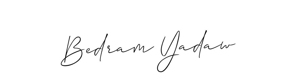 Use a signature maker to create a handwritten signature online. With this signature software, you can design (Allison_Script) your own signature for name Bedram Yadaw. Bedram Yadaw signature style 2 images and pictures png