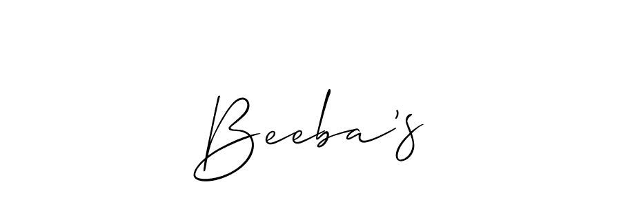 Use a signature maker to create a handwritten signature online. With this signature software, you can design (Allison_Script) your own signature for name Beeba’s. Beeba’s signature style 2 images and pictures png