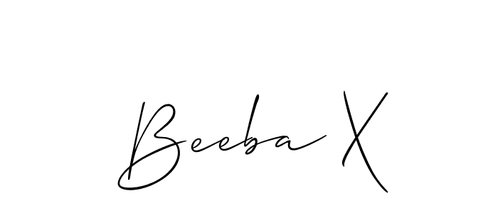 if you are searching for the best signature style for your name Beeba X. so please give up your signature search. here we have designed multiple signature styles  using Allison_Script. Beeba X signature style 2 images and pictures png