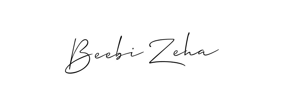 You should practise on your own different ways (Allison_Script) to write your name (Beebi Zeha) in signature. don't let someone else do it for you. Beebi Zeha signature style 2 images and pictures png