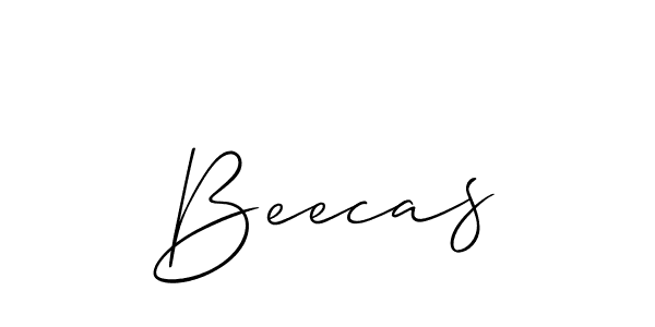 Allison_Script is a professional signature style that is perfect for those who want to add a touch of class to their signature. It is also a great choice for those who want to make their signature more unique. Get Beecas name to fancy signature for free. Beecas signature style 2 images and pictures png