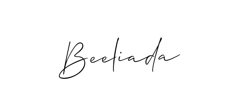 It looks lik you need a new signature style for name Beeliada. Design unique handwritten (Allison_Script) signature with our free signature maker in just a few clicks. Beeliada signature style 2 images and pictures png