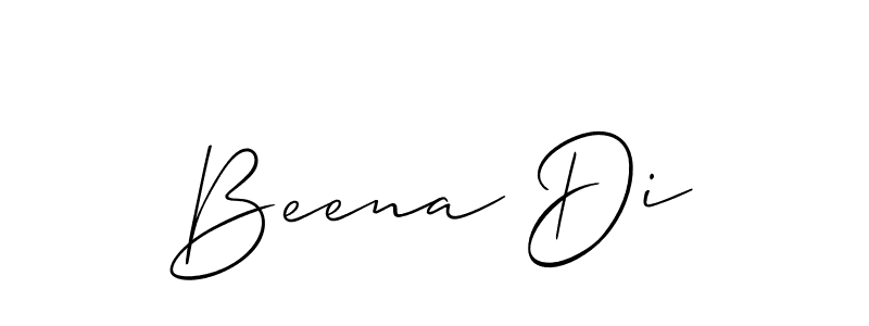 It looks lik you need a new signature style for name Beena Di. Design unique handwritten (Allison_Script) signature with our free signature maker in just a few clicks. Beena Di signature style 2 images and pictures png