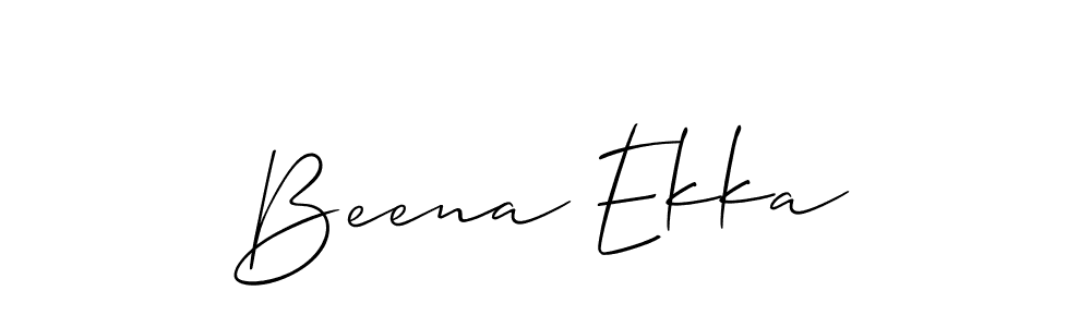 Beena Ekka stylish signature style. Best Handwritten Sign (Allison_Script) for my name. Handwritten Signature Collection Ideas for my name Beena Ekka. Beena Ekka signature style 2 images and pictures png