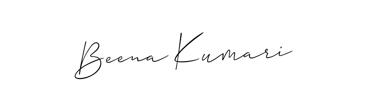 Create a beautiful signature design for name Beena Kumari. With this signature (Allison_Script) fonts, you can make a handwritten signature for free. Beena Kumari signature style 2 images and pictures png