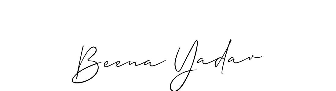 Create a beautiful signature design for name Beena Yadav. With this signature (Allison_Script) fonts, you can make a handwritten signature for free. Beena Yadav signature style 2 images and pictures png